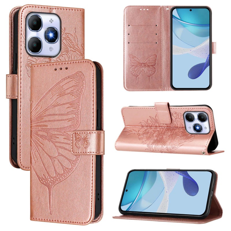 erorex For itel A90 4G Embossed  Leather Phone Case(Rose Gold) - Image 1