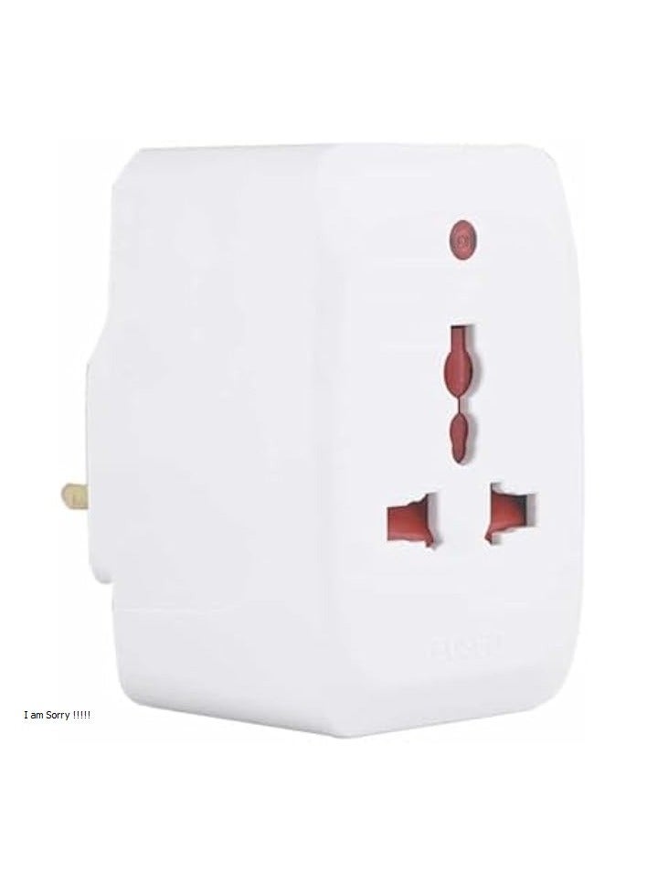 erorex Universal Travel Adapter - 3 Pin Multi Plug Extension Socket for Moblie and Laptop Charger, 3Way Multiplug Power Adapter, Travel and Home Use Plug (White)  - Image 1