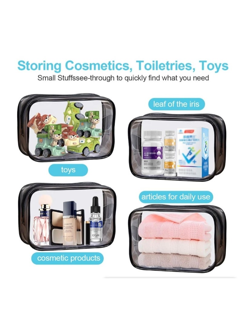 Forthcan 12-Piece Transparent PVC Cosmetic Bag Set for Women, Waterproof Travel Toiletry Bag with Zipper, Clear Toiletry Bags for Airplane, Bathroom, and Travel - Image 2