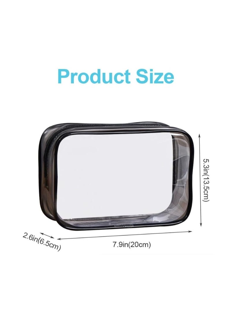 Forthcan 12-Piece Transparent PVC Cosmetic Bag Set for Women, Waterproof Travel Toiletry Bag with Zipper, Clear Toiletry Bags for Airplane, Bathroom, and Travel - Image 3