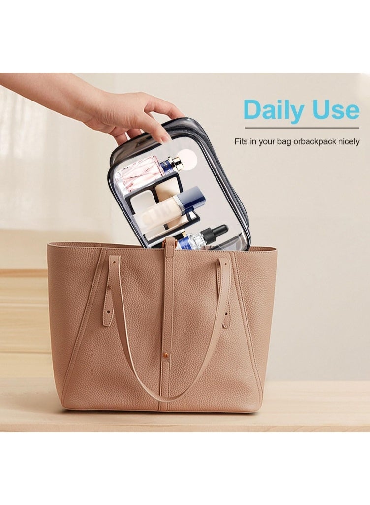 Forthcan 12-Piece Transparent PVC Cosmetic Bag Set for Women, Waterproof Travel Toiletry Bag with Zipper, Clear Toiletry Bags for Airplane, Bathroom, and Travel - Image 5