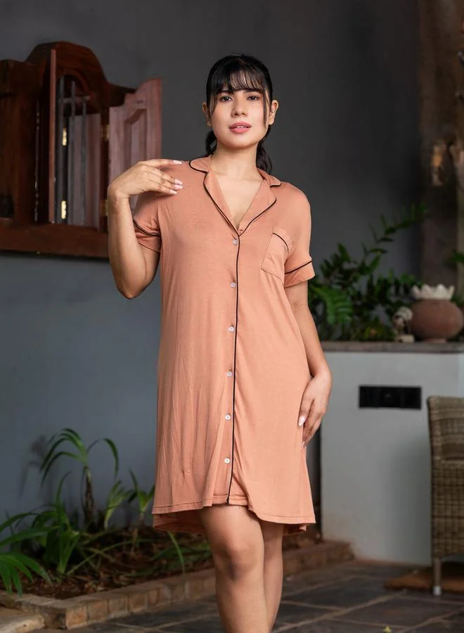 Aadaraya Aadaraya Short Sleepshirt Short Sleeves