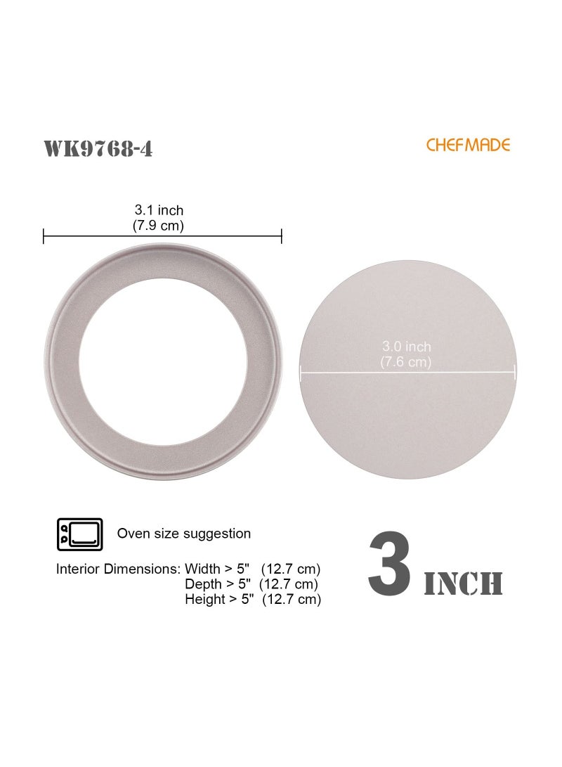 شيف ميد قالب تارت دائري غير لاصق 3 بوصة 4 قطع - Image 2
