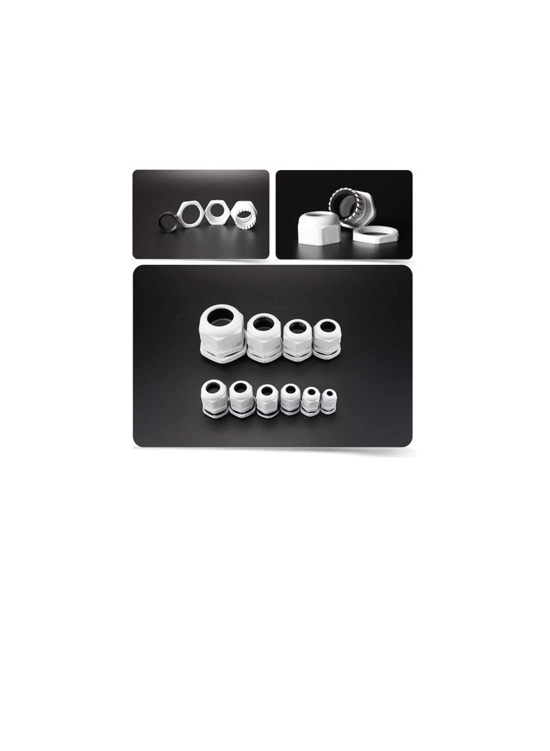 PG Gland White Pack of 5 pcs, Dust Proof Nylon Cable Gland With Locknut Ideal For Junction/connection Boxes Electrical Power, Tele & Data Cables, Instrumentation Control (PG-24) - Image 2