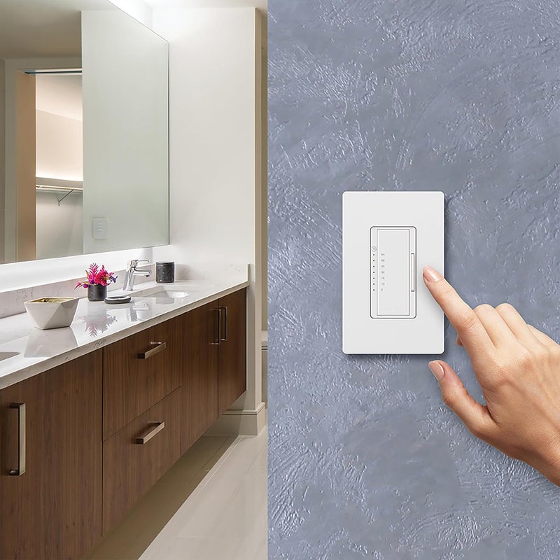 LUTRON Maestro Countdown Timer Switch for Fans and Lights, Timer Switch for Lights, 3A/150-Watt LED Bulbs, Single-Pole/Multi-Location, MA-T51MN-WH, White - Image 5