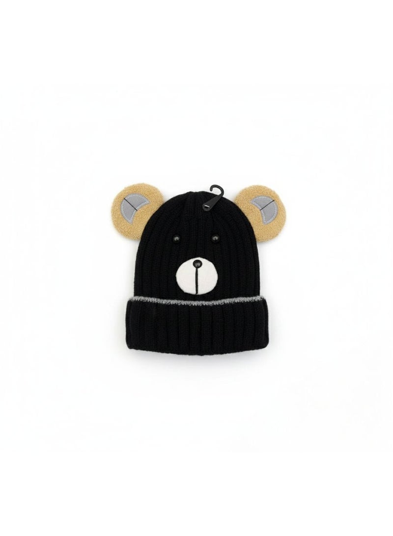 Cute Bear Winter Hat for Kids!  Adorable and cute design with pop-out ears and a smiling bear face, suitable for boys and girls from infancy up to approximately 6 years old. Perfect for everyday outings or playing outdoors during winter. Easy to wear and gives your child a fun and adorable look.