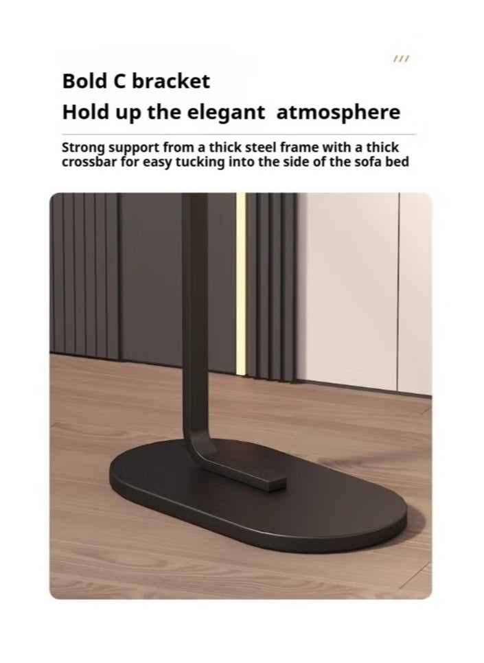 C Shaped Side Table Small Side Table Coffee Table Tea Table End Table Under Sofa Living Room Table Snack Laptop Holder Stable Metal Frame For Bedroom Office Sofa Bed Side Table Easy To Assemble