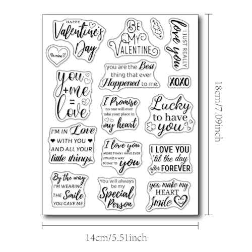 Arbuya Happy Valentine's Day Sentiment Clear Stamps for Card Making or Journaling, Valentines Day Sayings Verses Phrase Silicone Stamps for Journals Scrapbooking Paper Crafts Decoration - Image 2