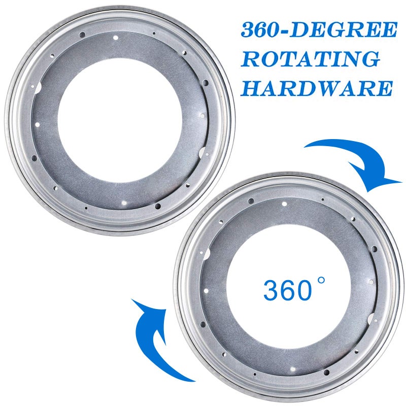 Fasmov 12-Inch Lazy Susan 5/16 Thick Turntable Bearings with 6 Rubber Pads, Pack of 2 - Image 4