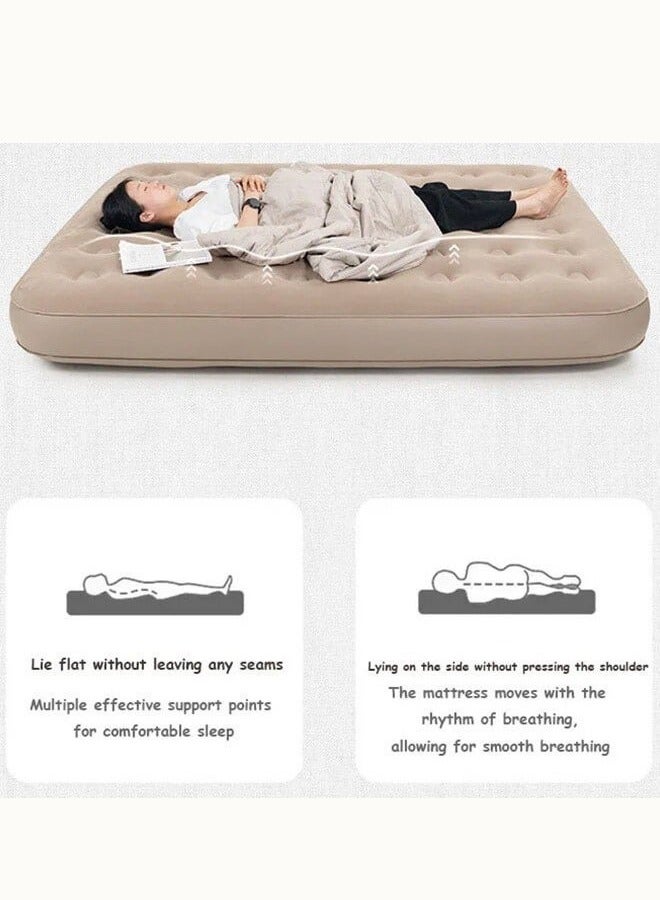 سرير هوائي فردي، سرير قابل للنفخ مع مضخة مدمجة، مرتبة هوائية سريعة النفخ/التفريغ في 5 دقائق، سرير قابل للنفخ للاستخدام المنزلي والتخييم والسفر المحمول - Image 2