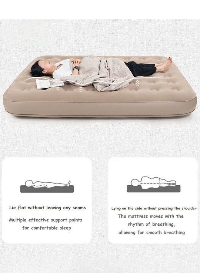 سرير هوائي فردي، سرير قابل للنفخ مع مضخة مدمجة، مرتبة هوائية سريعة النفخ/التفريغ في 5 دقائق، سرير قابل للنفخ للاستخدام المنزلي والتخييم والسفر المحمول - Image 5