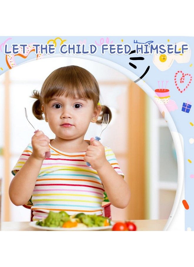 Chumia - 9 Pieces Stainless Steel Toddler Forks Baby Forks Kids Forks For Self Feeding Metal Forks Boys Girls Small Training Forks For Children Cutlery Forks With Round Handle Safe Flatware - Image 1