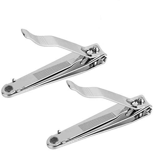 DNHCLL 2PCS Professional Nail Clippers Stainless Steel Fingernails Toenails Clippers Nail Cutter and Nail File Grooming Kit for Men and Women