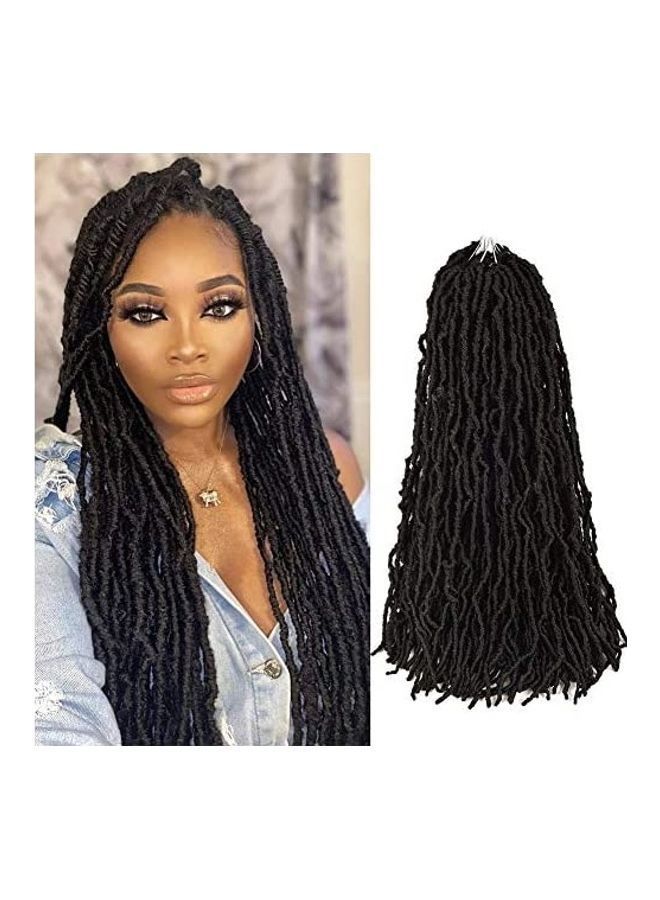 NIBEMINENT Nu Faux Locs Natural Crochet Braids Hair 1 Pack Black 24inch