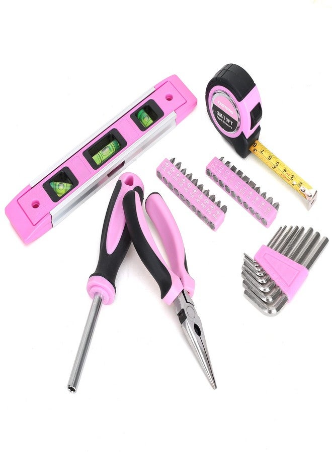 FASTPRO 33-Piece Pink Tool Kit, Household Tool Set with Screwdriver Bits & Holder, Basic Hand Tools for Women with Tool Bag - Image 2