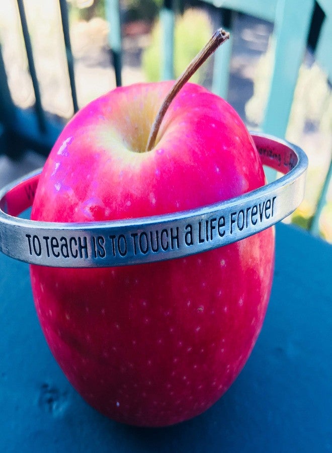 Whitney Howard Designs To Teach is to Touch a Life Forever - Perfect Teacher Gift - Quotable Cuff Bracelet by Whitney Howard Designs - Image 3