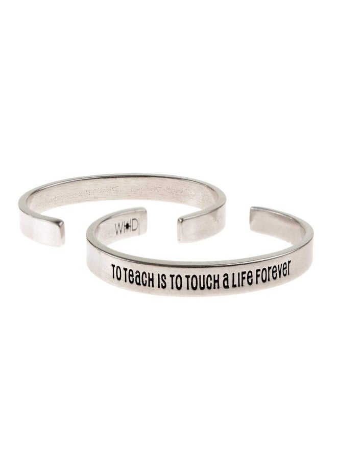 Whitney Howard Designs To Teach is to Touch a Life Forever - Perfect Teacher Gift - Quotable Cuff Bracelet by Whitney Howard Designs - Image 2