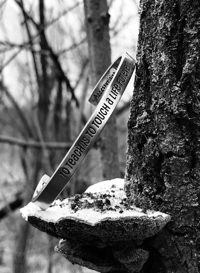 Whitney Howard Designs To Teach is to Touch a Life Forever - Perfect Teacher Gift - Quotable Cuff Bracelet by Whitney Howard Designs - Image 4