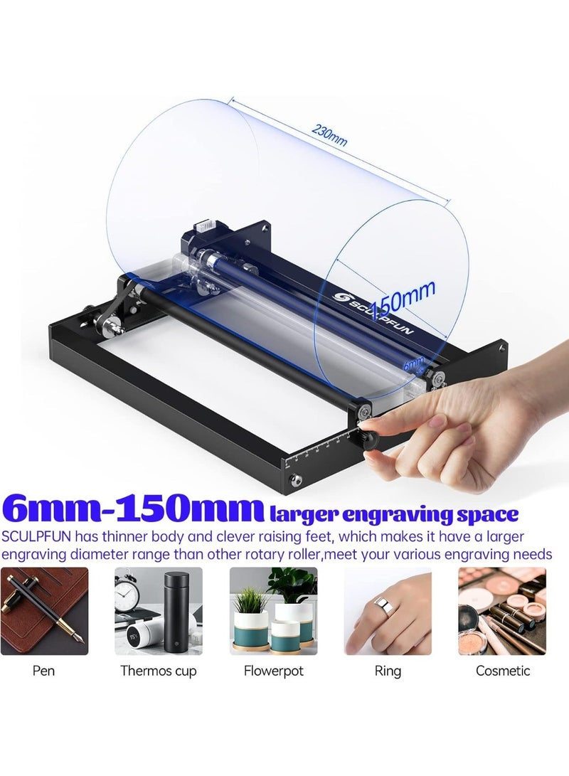 SCULPFUN Laser Engraver Rotary Roller, 360° Y-axis Module for Cylindrical Objects, Cans, Tumbler - Compatible With SCULPFUN S9 C1 iCube Series - Image 4
