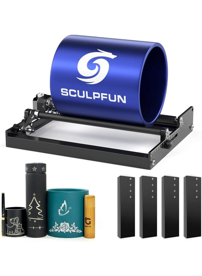 SCULPFUN Laser Engraver Rotary Roller, 360° Y-axis Module for Cylindrical Objects, Cans, Tumbler - Compatible With SCULPFUN S9 C1 iCube Series - Image 1