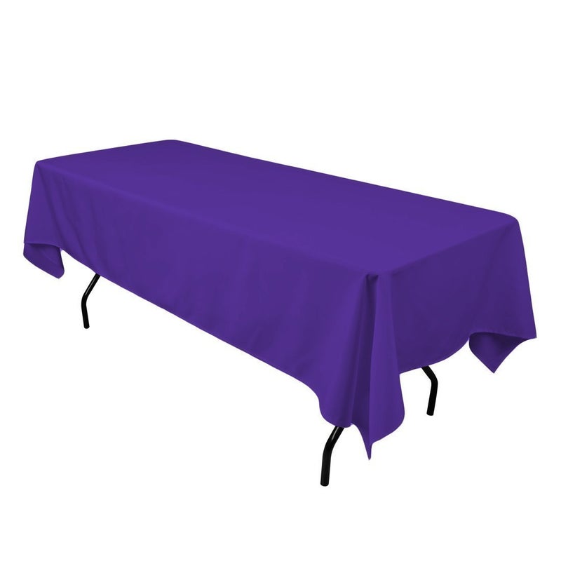 Gee Di Moda Rectangle Tablecloth - 60 x 102 Inch Purple Table Cloth for 6 Foot Rectangle Table - Heavy Duty Washable Fabric - for 6 Ft Buffet Table  Holiday Party  Dinner  Wedding & Baby Shower - Image 1