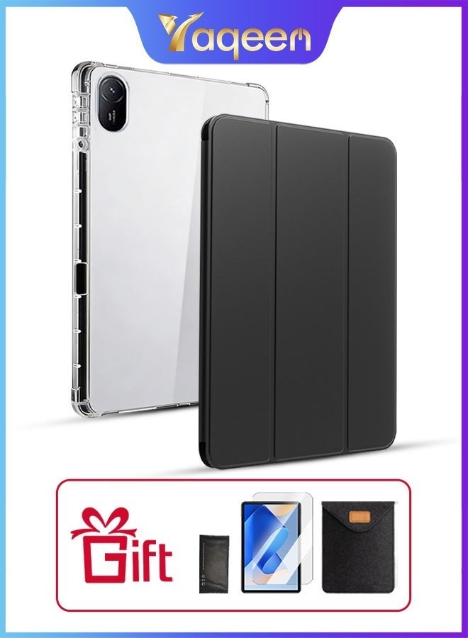 Yaqeen Cover Compatible with Huawei MatePad SE 11inch 2024 Case with Pencil Holder, Tri-FoldSlim Lightweight TPU Shockproof Cover with Clear Back Silicone Shell Protective for Huawei MatePad SE 11" (black） - Image 1