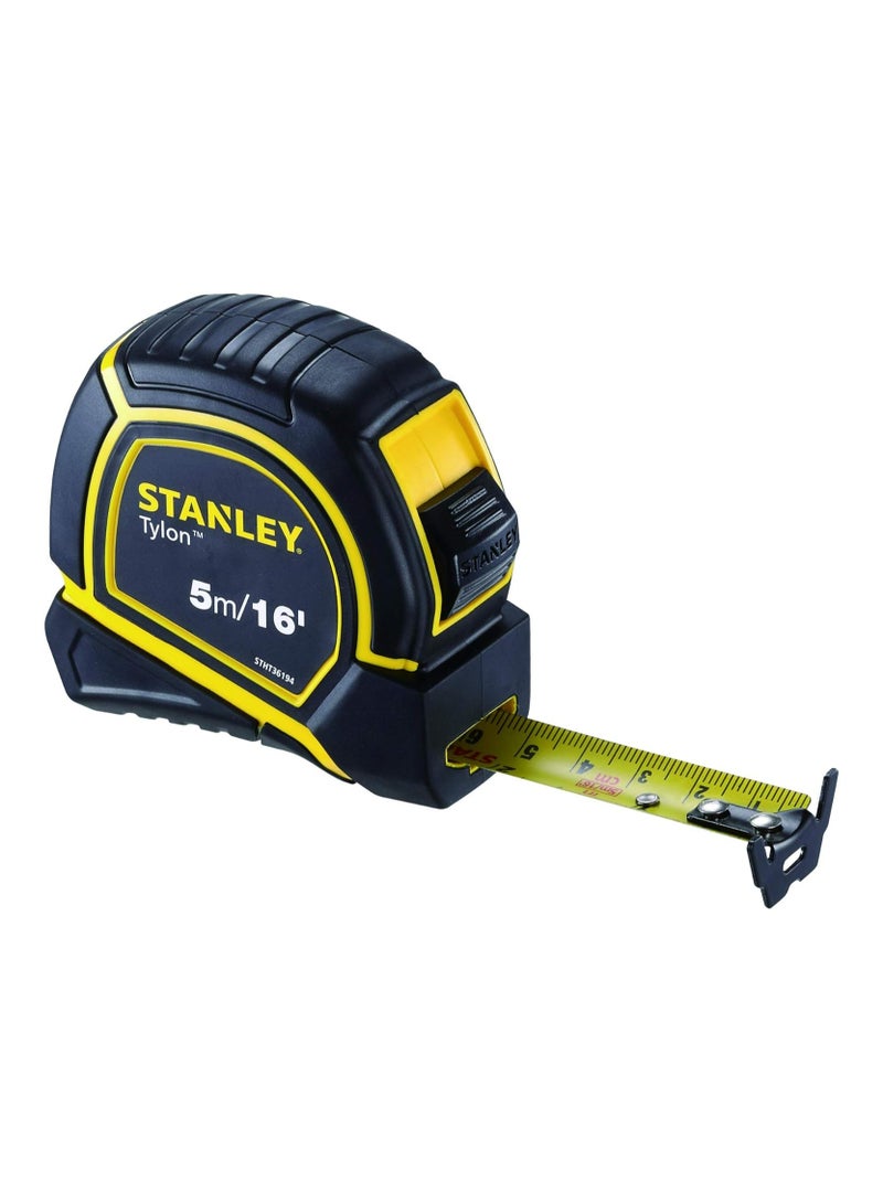 ستانلي شريط قياس قصير من ستانلي تايلون 5 متر/16 قدم × 19 ملم، أصفر وأسود - Image 1
