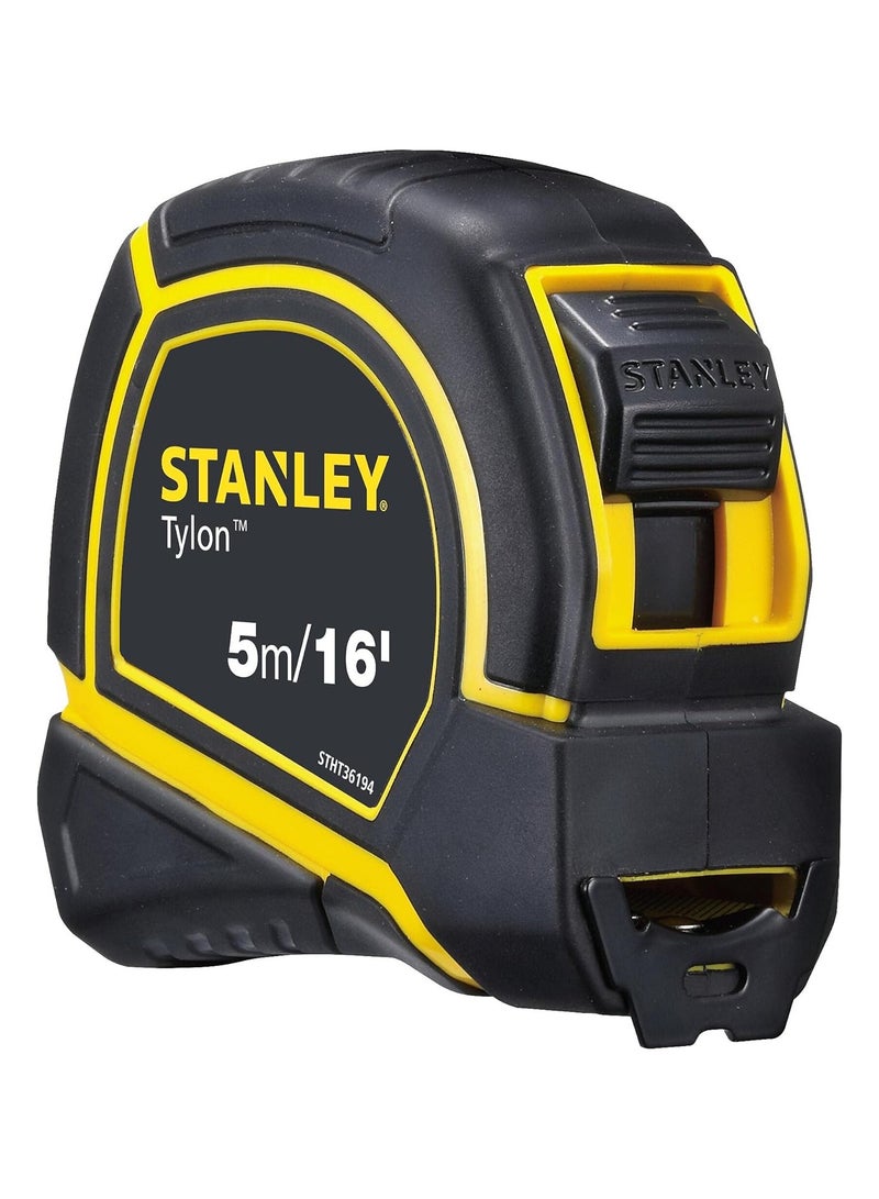 ستانلي شريط قياس قصير من ستانلي تايلون 5 متر/16 قدم × 19 ملم، أصفر وأسود - Image 2