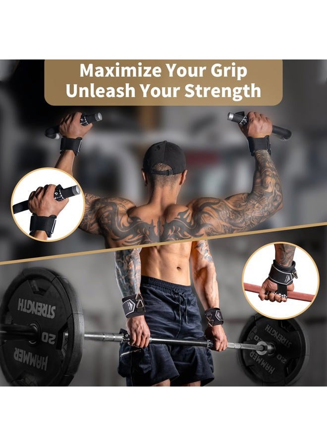 MOST GRIP Drip Glue Non-Slip Wrist Straps for Weightlifting, 2-in-1 Lifting Straps with D Rings for Cable Machine Workout, 10mm Neoprene Padded Wrist Wraps for Weight Lifting Deadlift - Image 4