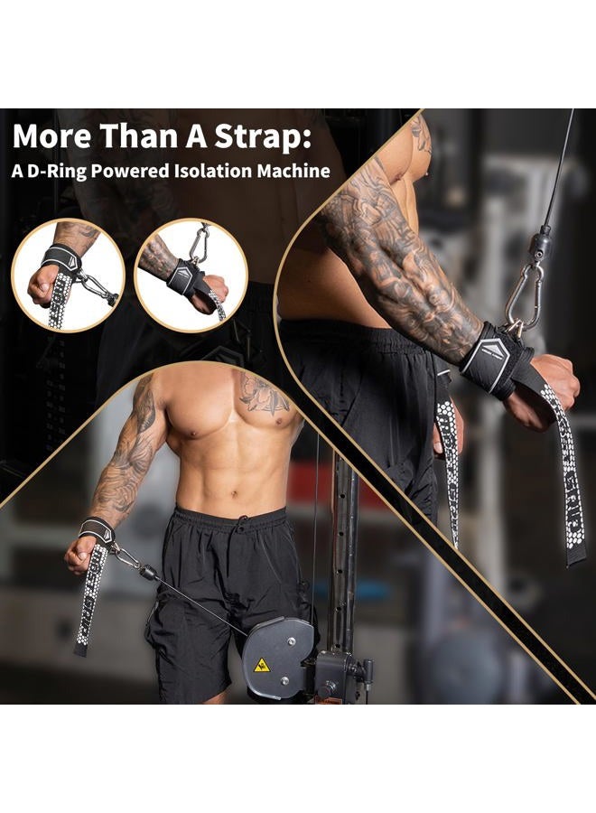 MOST GRIP Drip Glue Non-Slip Wrist Straps for Weightlifting, 2-in-1 Lifting Straps with D Rings for Cable Machine Workout, 10mm Neoprene Padded Wrist Wraps for Weight Lifting Deadlift - Image 3