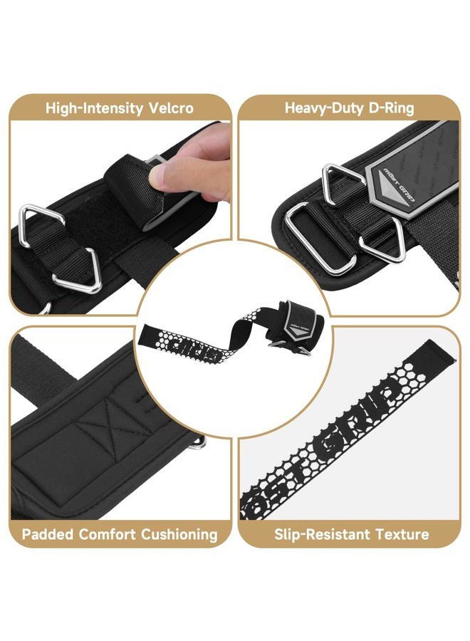 MOST GRIP Drip Glue Non-Slip Wrist Straps for Weightlifting, 2-in-1 Lifting Straps with D Rings for Cable Machine Workout, 10mm Neoprene Padded Wrist Wraps for Weight Lifting Deadlift - Image 5