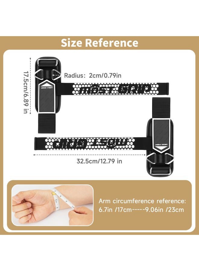 MOST GRIP Drip Glue Non-Slip Wrist Straps for Weightlifting, 2-in-1 Lifting Straps with D Rings for Cable Machine Workout, 10mm Neoprene Padded Wrist Wraps for Weight Lifting Deadlift - Image 2