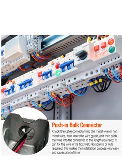 SYOSI Cable Connector Electrical Boxes, 100Unit 24mm Push in Wire Connectors, Conduits & Fittings Connector Junction Box Connector, Non-Metallic Push-Fit Bulk Connectors Gray, for Fits Knockout Hole  - Image 5