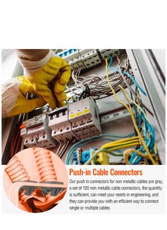 SYOSI Cable Connector Electrical Boxes, 100Unit 24mm Push in Wire Connectors, Conduits & Fittings Connector Junction Box Connector, Non-Metallic Push-Fit Bulk Connectors Gray, for Fits Knockout Hole  - Image 3