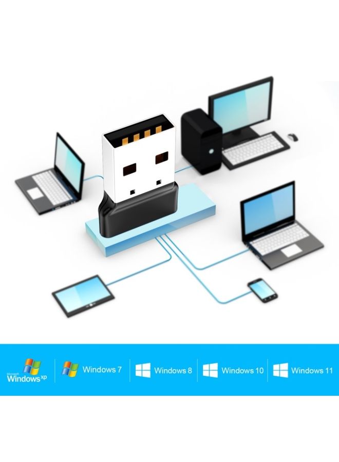 BURAQ OY313 USB Bluetooth 5.3 Adapter Wireless Transmitter Receiver For PC Windows 11 10 8 7  - Image 2