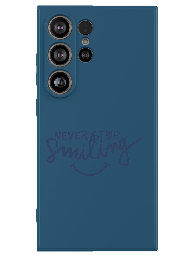 Theodor Protective Slim Fit Case Liquid Silicone Cover with Full Body Protection Anti-Scratch Shockproof Case For Samsung Galaxy S25 Ultra (Blue) - Never Stop Smilling - Image 1