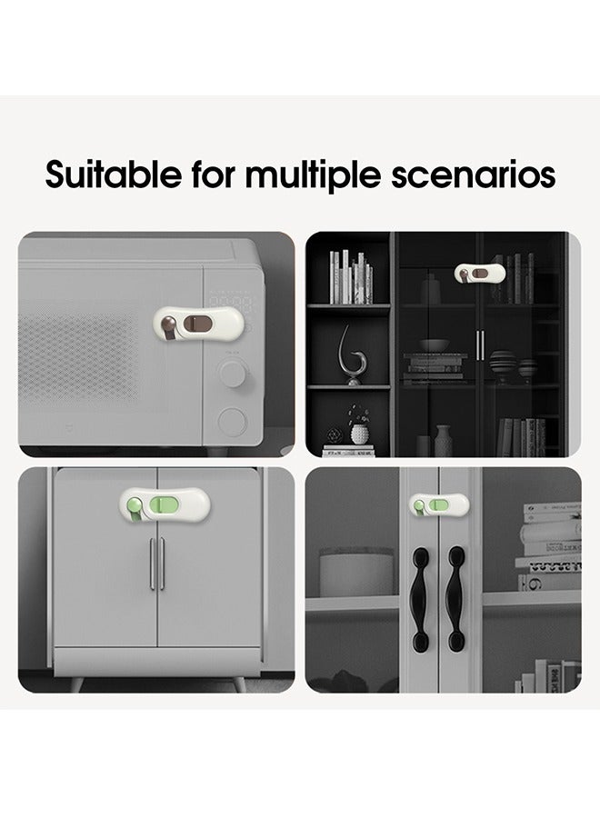 Beyond 4 Pcs Baby Child Safety Cabinet Locks Cabinet Guards with Adhesive Childproof Door Latch (Brown+Green+Pink) - Image 4