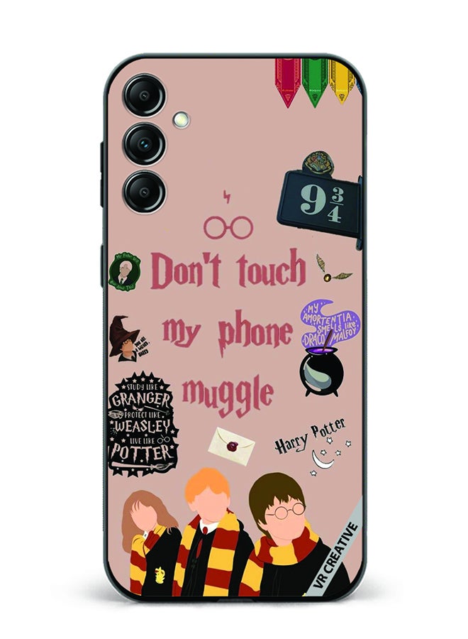 VR CREATIVE Protective Case Cover For Samsung Galaxy A15 5G/A15 Don't Touch My Phone Muggle Design Multicolour - Image 1