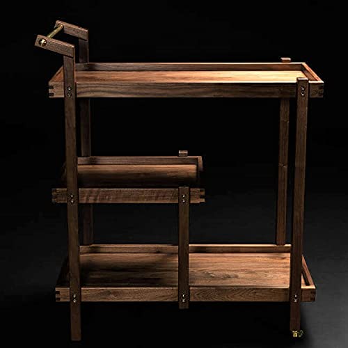 VM DECOR Solid Sheesham Wooden Storage Trolley with Wheels - Multi-Functional Spice Rack, Coffee & Serving Table, Tea Cart, and Wine Trolley - Image 4