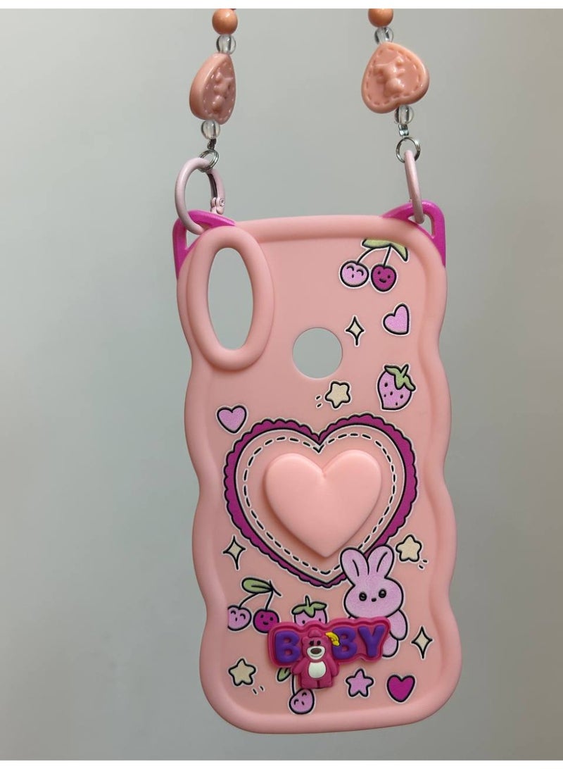 جراب خلفي بتصميم كرتوني جديد علي شكل قلب وعليه كلمه BABY متوافق مع هاتف هواوي Y6 2019 - Image 2