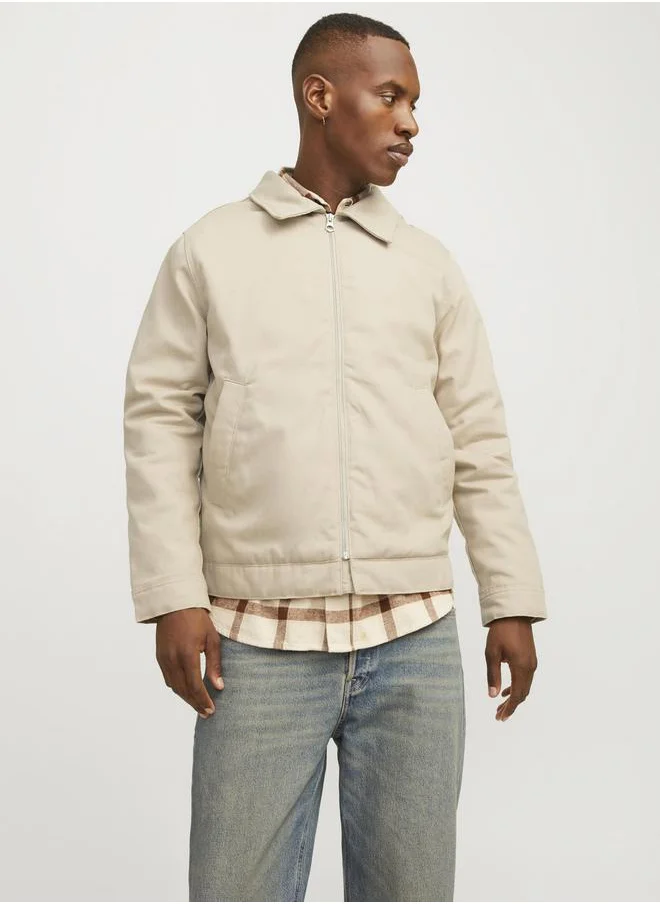 JACK & JONES Spread Collar Zip Through Bomber Jacket