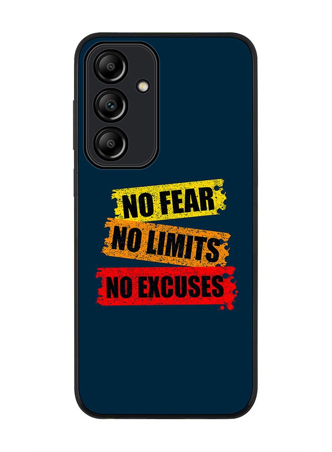 Stylizedd Rugged Black Edge Case for Samsung Galaxy A55, Slim fit Case Flexible Anti Drop TPU Gel Thin Cover -  No Fear Limits Excuses - Image 1