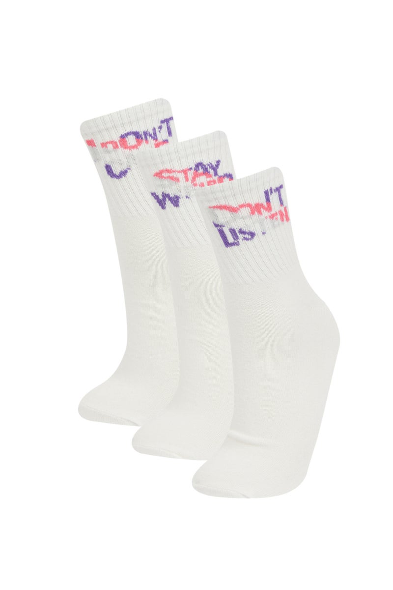 DeFacto Woman Slogan 3 piece Short Socks - Image 1