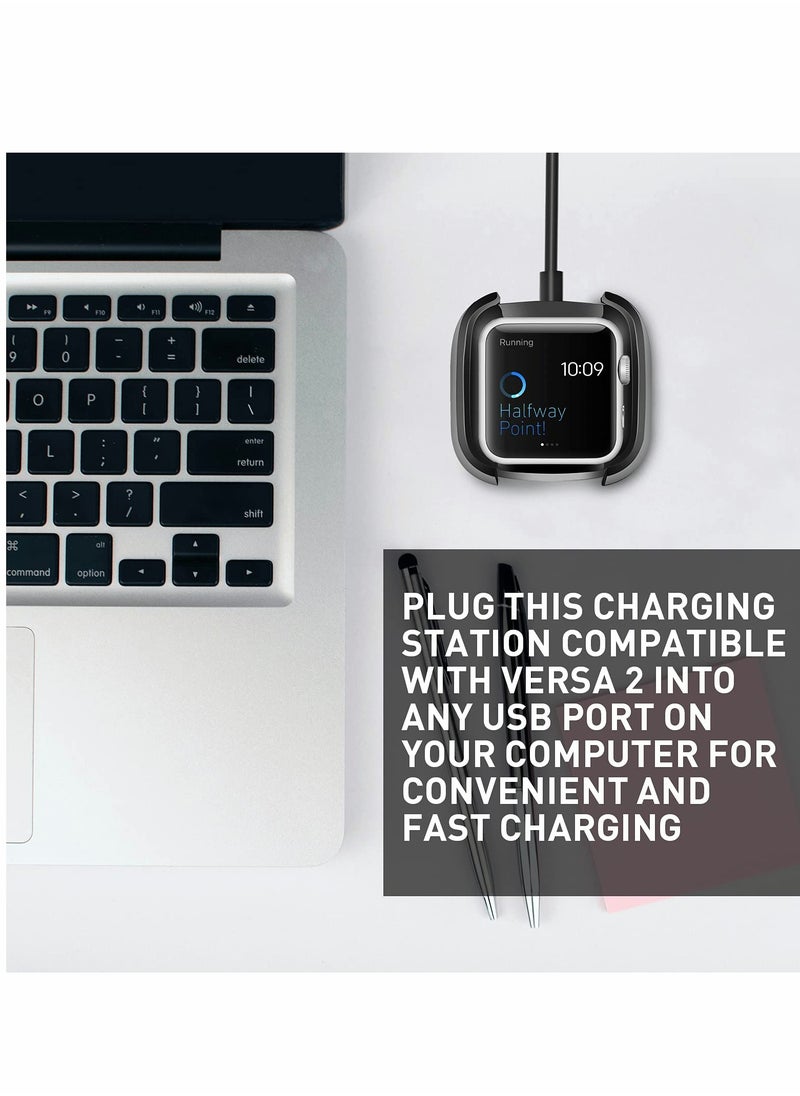 Generic - Replacement Charger Compatible with Fitbit Versa 2, Charger Dock Cradle Replacement USB Charging Cable Cord Charger Stand Adapter for Fitbit Versa 2 Charging Station - Image 1