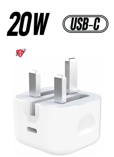 Type C Fast Charger PD 20W Power Adapter for iPhone 13 12 11 14 Series Plug PD Power Adapter Wall Plug Compatible with iPhone 14 13 13pro 12 Pro Max 12 Mini SE White