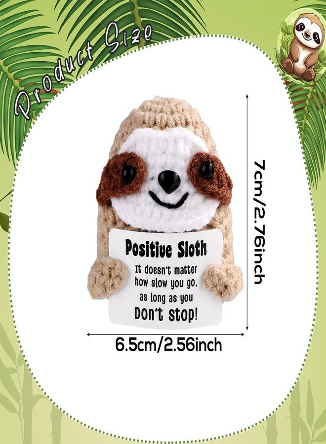 lasuroa Positive Sloth, Inspirational Crochet Sloth Cute Handmade Sloth Positive Affirmations Crochet Animals Sloth Doll for Birthday Party Decoration Cheer Up Emotional Support Encouraging Funny Gift - Image 2