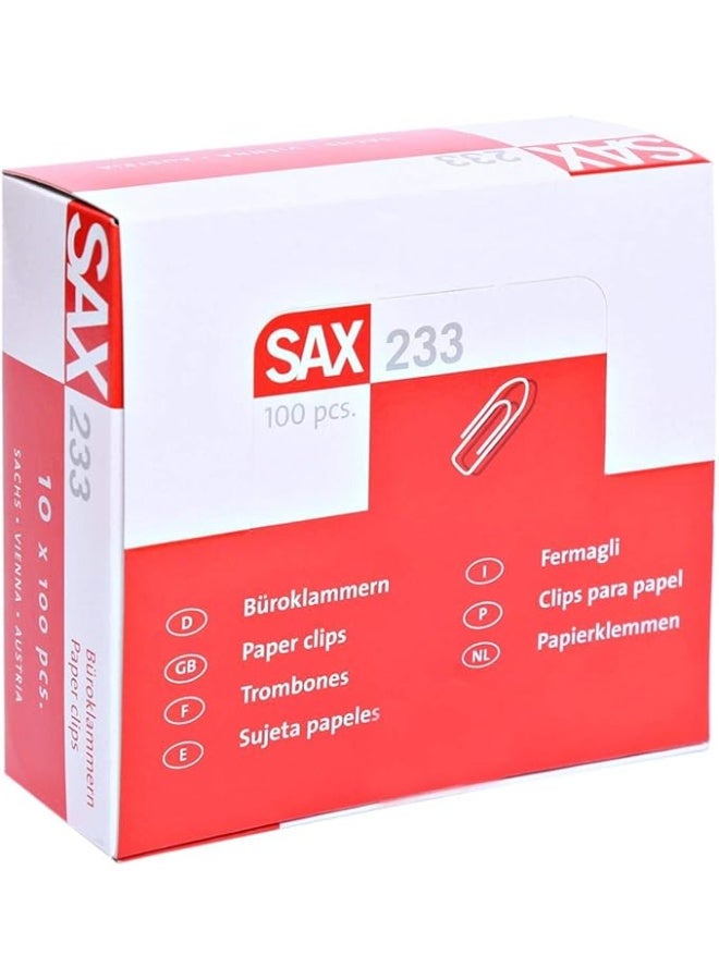 Sax Paper Clips - 10 Boxes x 100 Pieces - 30mm - Image 1
