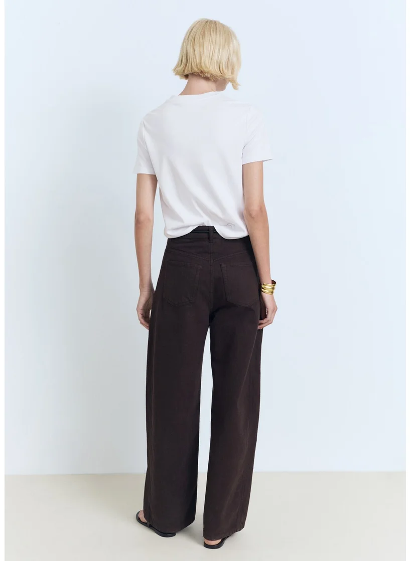 MANGO V-Neck Cotton T-Shirt