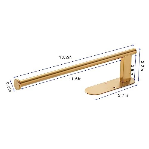 Honmein Paper Towel Holder, Upgrade SUS304 Stainless Steel Paper Towel Holder Under Cabinet, Bend-Resistant, Self-Adhesive or Drill mounting (Gold) - Image 3