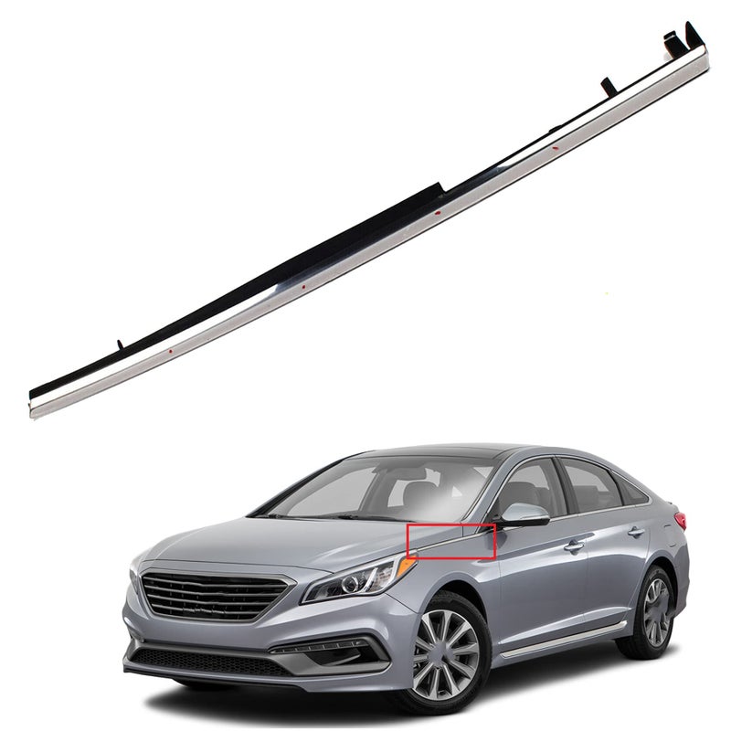 Left Driver Side Upper Chrome Molding Garnish Trim Replacement for Hyundai Sonata 20112014